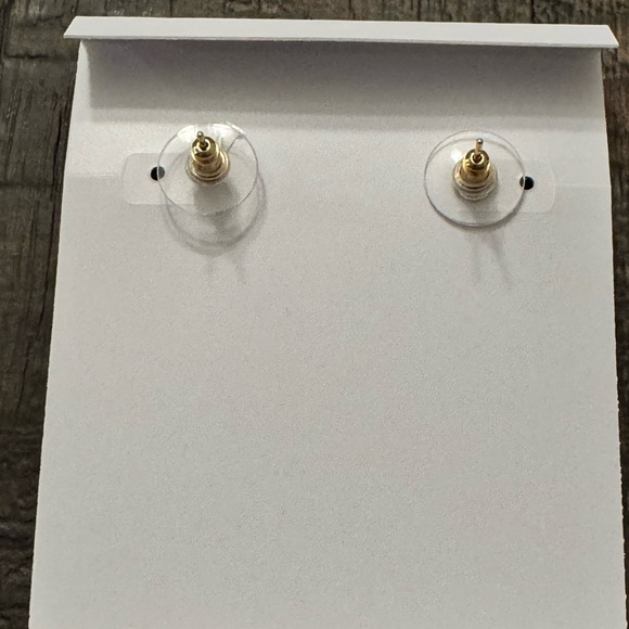 New Kendra Scott Pumpkin Gold Stud Earrings - Picture 3 of 4